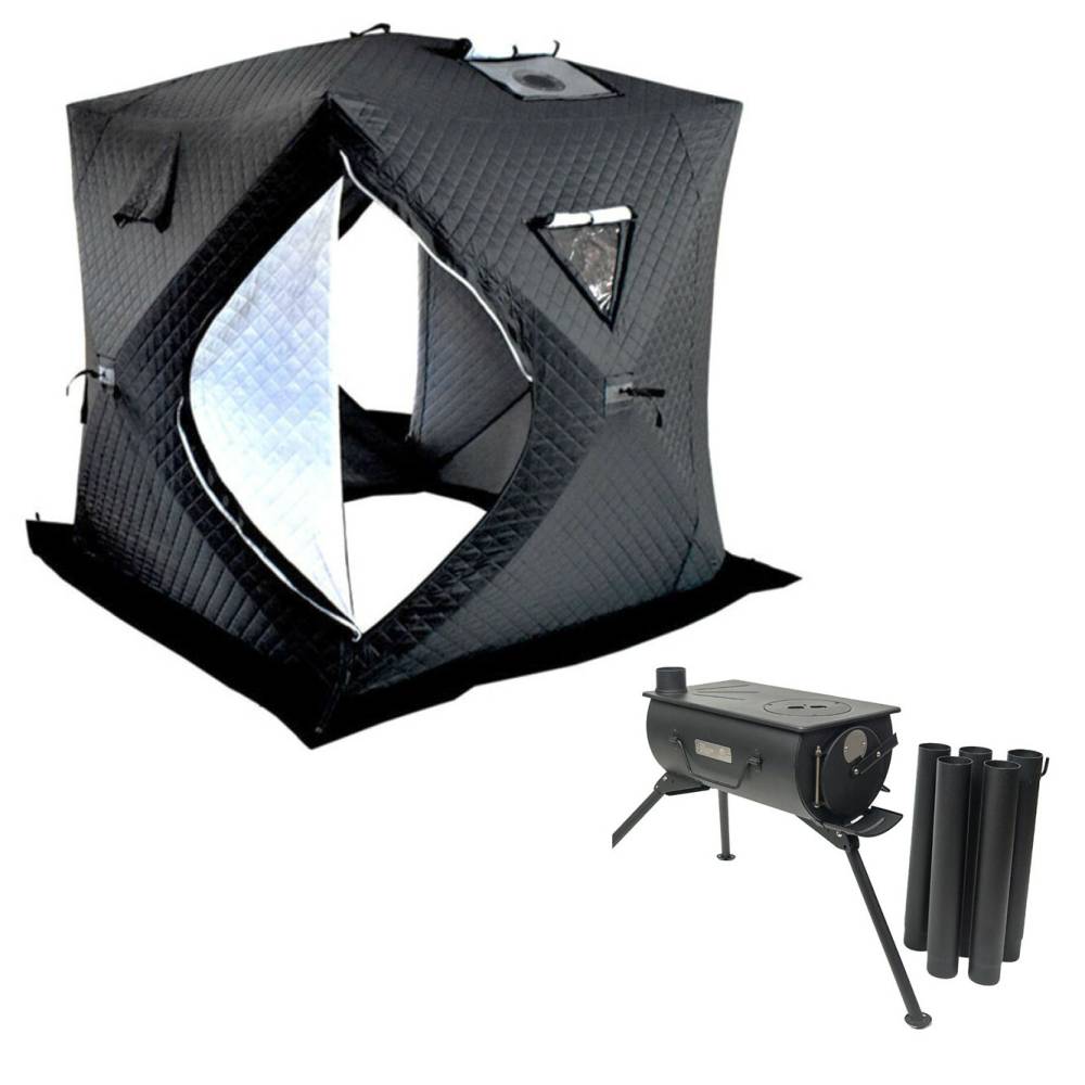 VeroMan サウナテント ストーブ セット 定員4人 キャンプ アウトド サウナ 屋外 持ち運び ポータブル ハイキング 家庭用 自宅 大型 防水 防風 換気窓あり