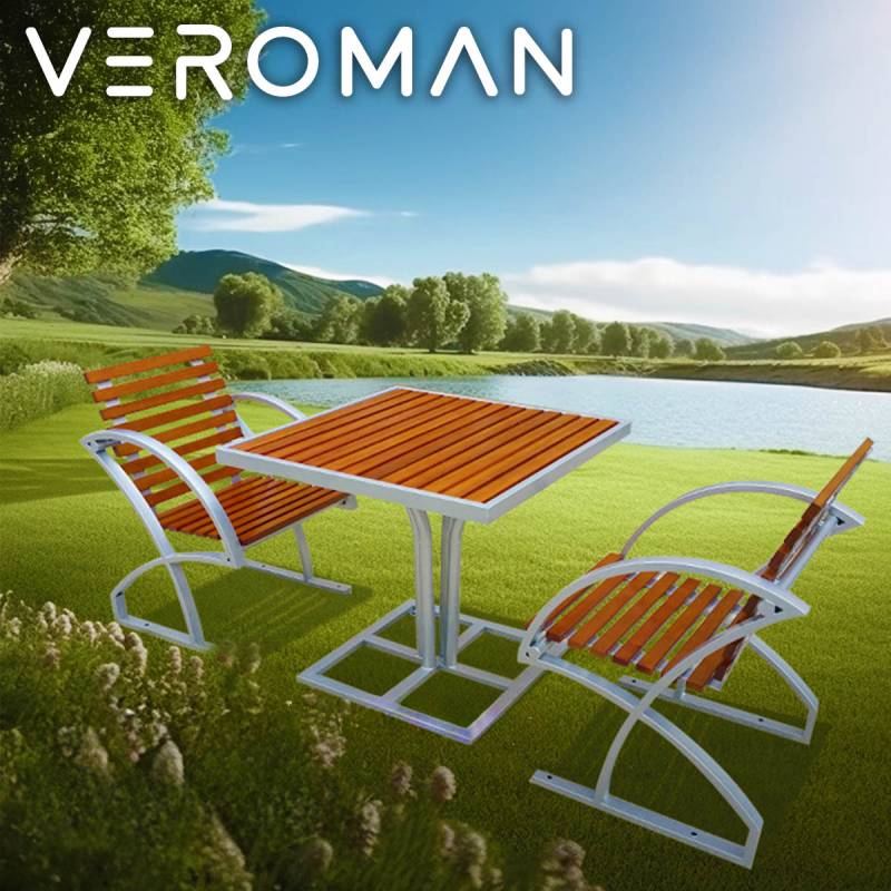 テーブル・チェア2脚セット] VeroMan テーブルチェアセット アウトドア