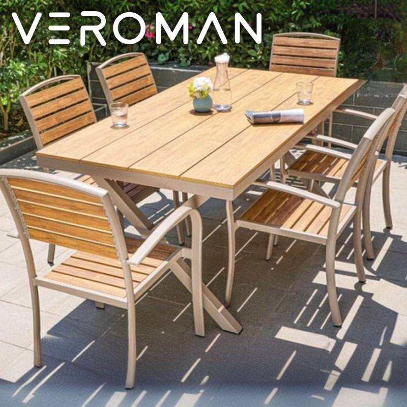 テーブル180cm/椅子6脚セット] VeroMan アウトドア テーブルセット