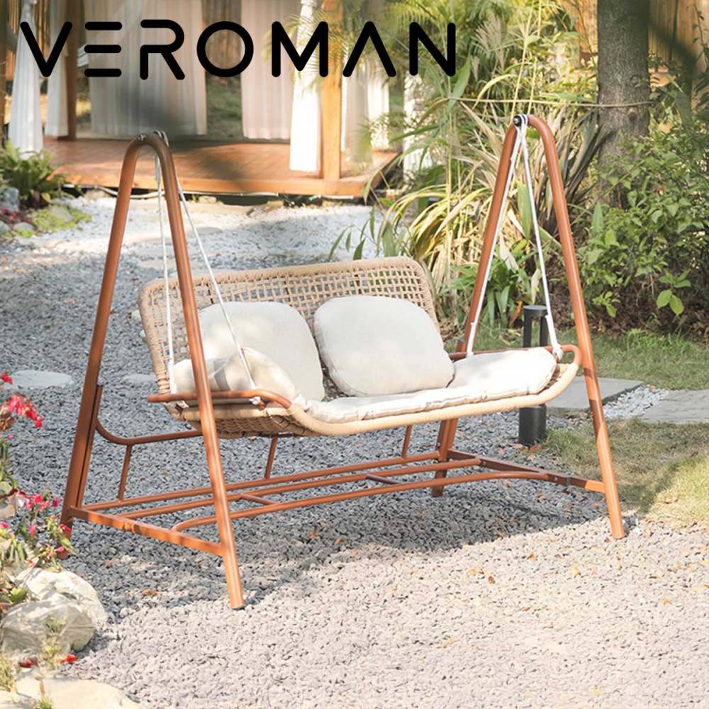 VeroMan ハンギングチェア ぶらんこ ガーデンブランコ ゆったり揺れる 軽やかデザイン ガーデンファニチャー 重厚感 緑豊かな庭用ブランコチェア シンプル自然美 韓国インテリア