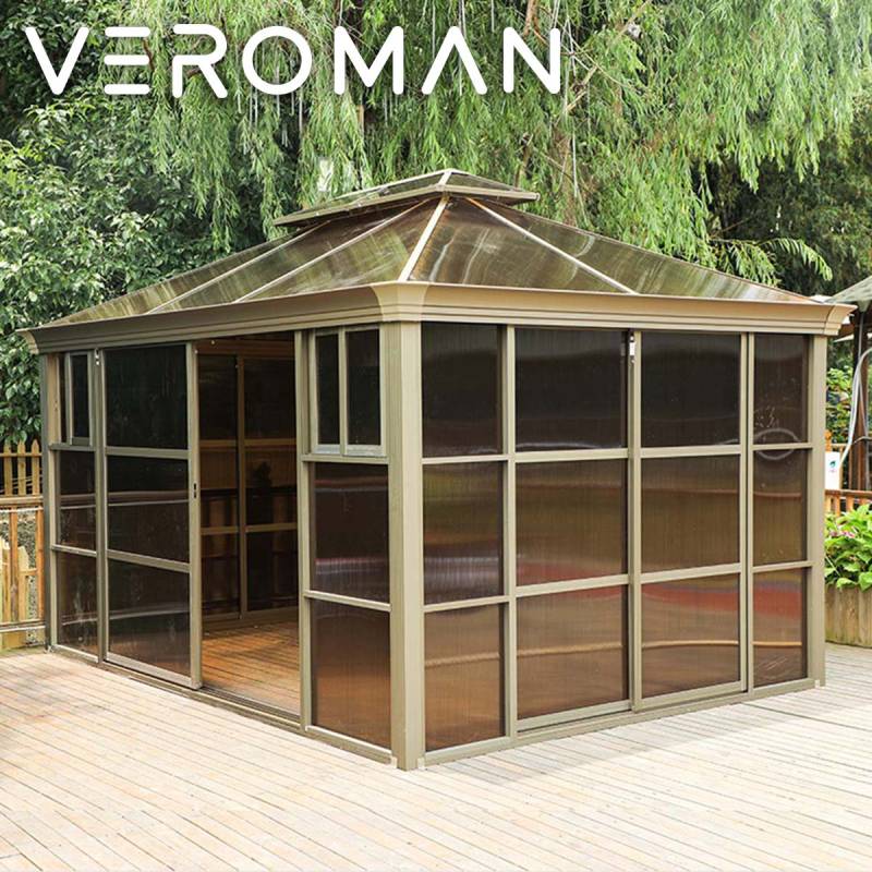 VeroMan 高級感漂うダブルトップ屋外ガゼボ 耐久性抜群のアルミ