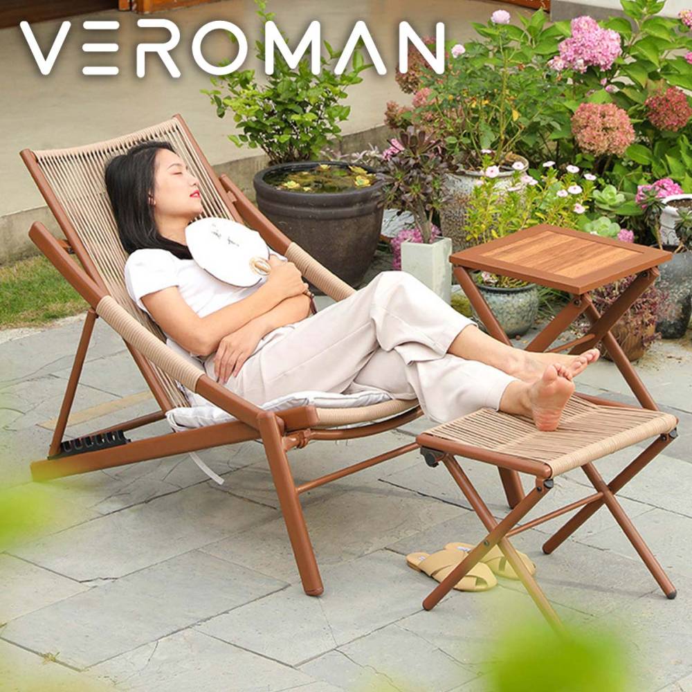 [選べるオットマンorテーブルセット] VeroMan ダイニングチェア ロッキングチェア チェア 折り畳み式 快適さを追求したリクライニング木製チェア 折りたたみ式 丈夫で耐久性の高いアウトドア＆室内用 韓国インテリア