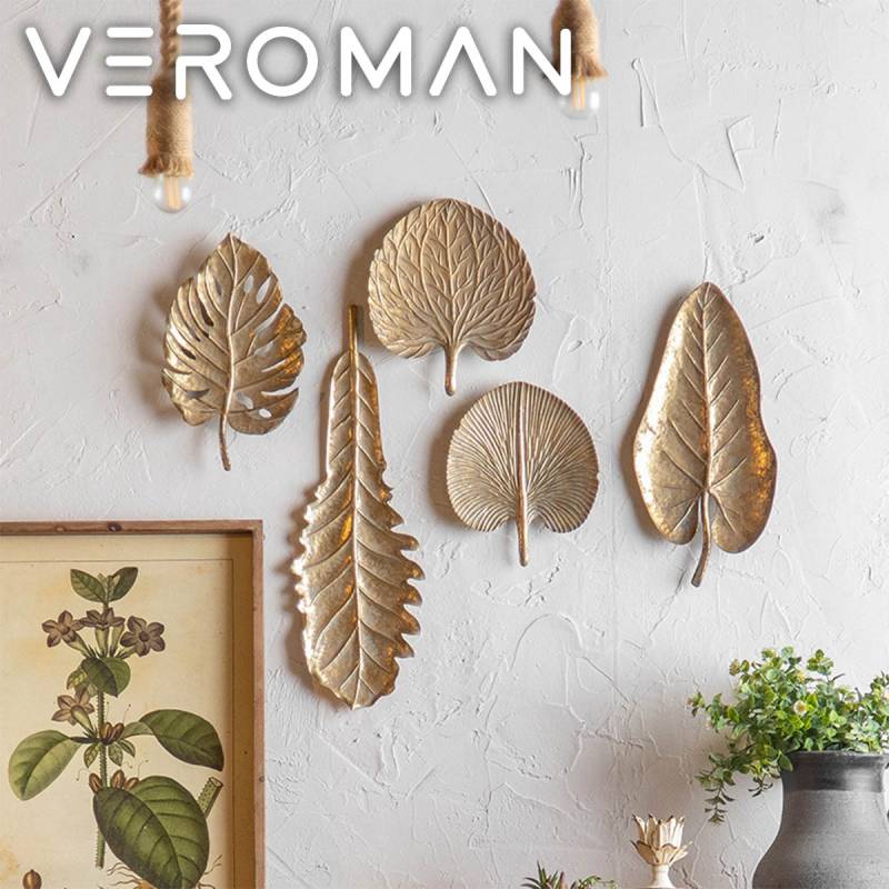 5個セット] VeroMan 壁飾り 雑貨 葉っぱ仕様 壁掛け式 しっとり美しい