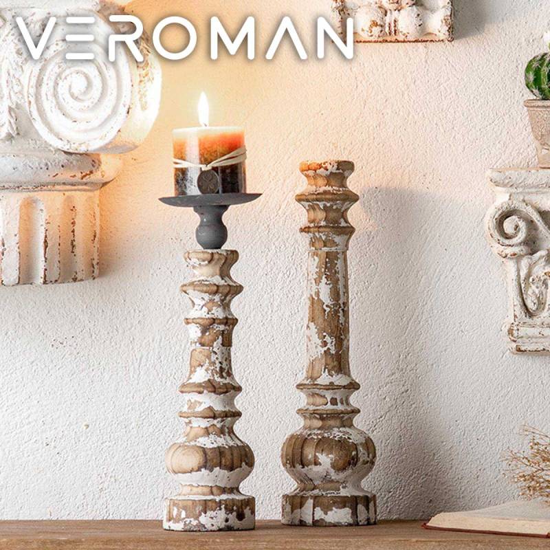 VeroMan アンティーク風彫刻キャビネット 扉と引き出しの大容量収納