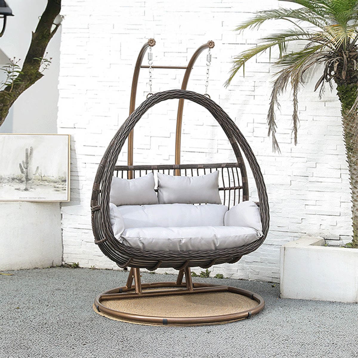 2人用] VeroMan 包み込むような形状の卵型吊り椅子 厚手の快適