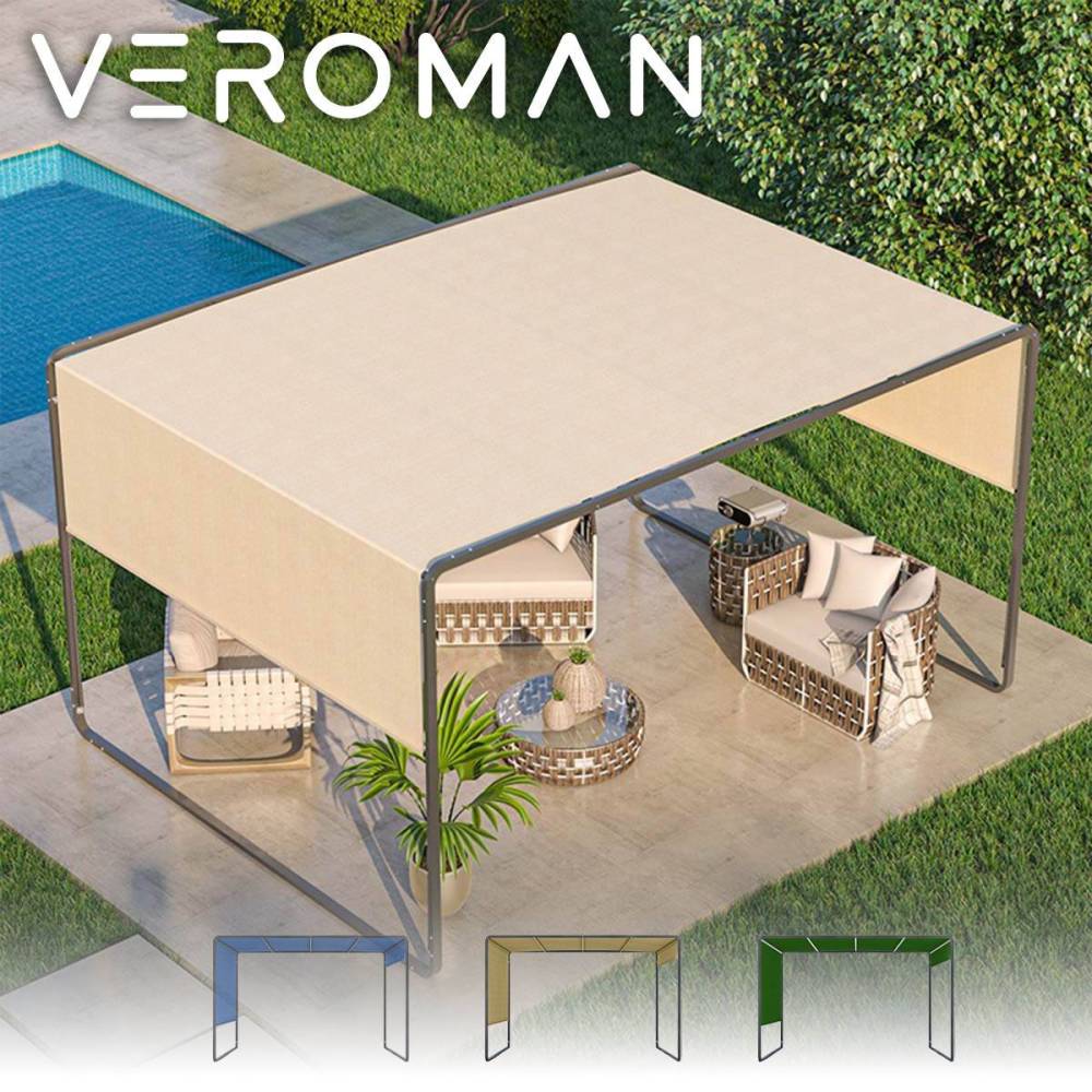 VeroMan 日よけ シェード サンシェード ナチュラルな風合い 洗練されたモダンデザイン 防水UVカット機能付き日除けシェード 幅3m 耐久性抜群のフレーム 韓国インテリア [300x300x220cm]