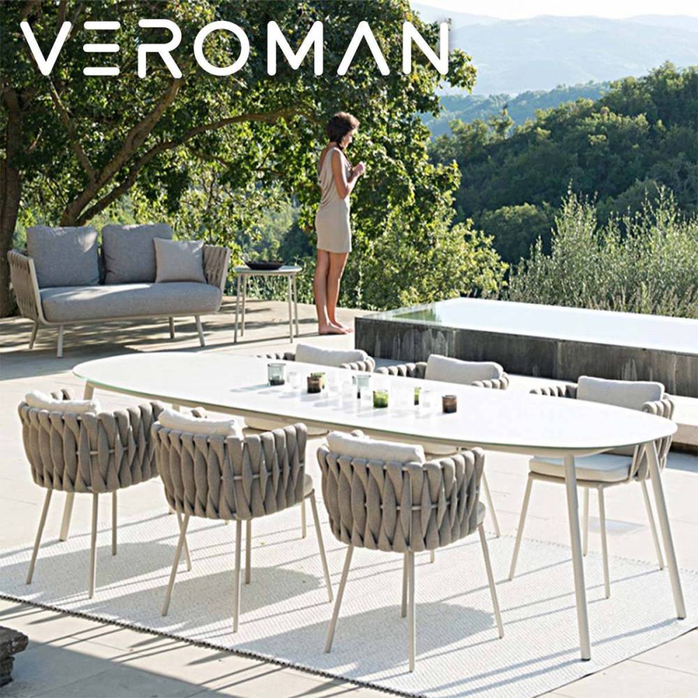[200x90cmテーブルセット] VeroMan テーブルセット チェア6脚 テーブル ダイニングテーブル 6人掛け ホワイト 食卓テーブル 自然と調和するシンプル美 アウトドア用ダイニングテーブル ゆったり囲む心地よい食卓