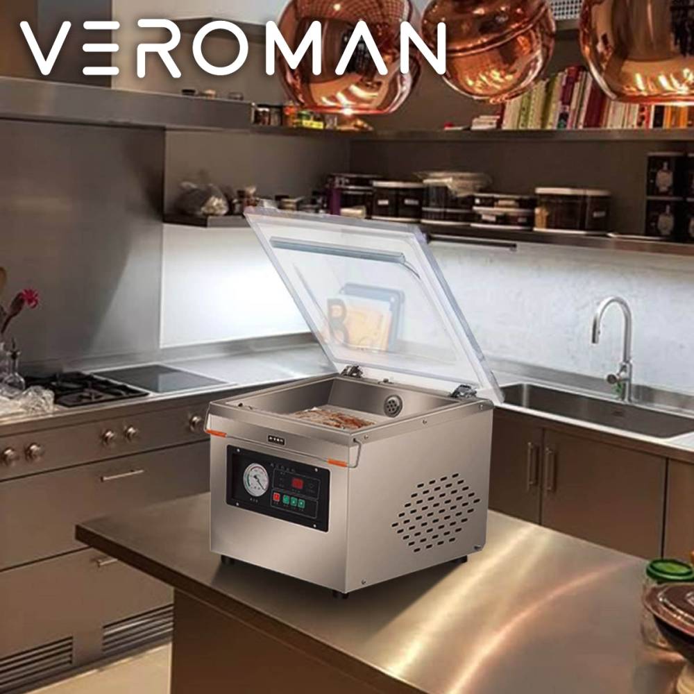 VeroMan 業務用 真空包装機 全自動 密封機 圧縮機 シーラー機 真空パック機 食品保存 米 肉 豆 乾湿油粉対応 ステンレス製 580W 強力吸引 高耐久