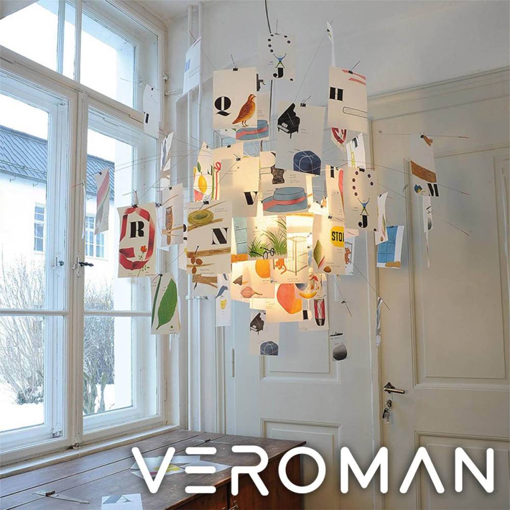 [幅80cm] VeroMan シーリングライト 吊り下げ照明 モダンなアート感漂う 吊り下げ写真カードDIY対応シャンデリア ライト付きインテリア照明 クリエイティブランプ ペンダントライト 配線工事必要 韓国インテリア
