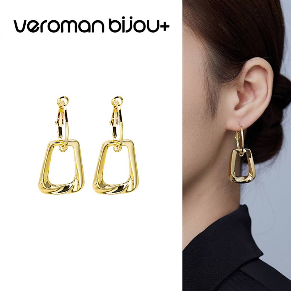 VeroMan BIJOU＋ 幾何学 ピアス イヤリング ゴールド アレルギー対応 S925 シルバーポスト フレンチヴィンテージ ファッションジュエリー 韓国アクセサリー