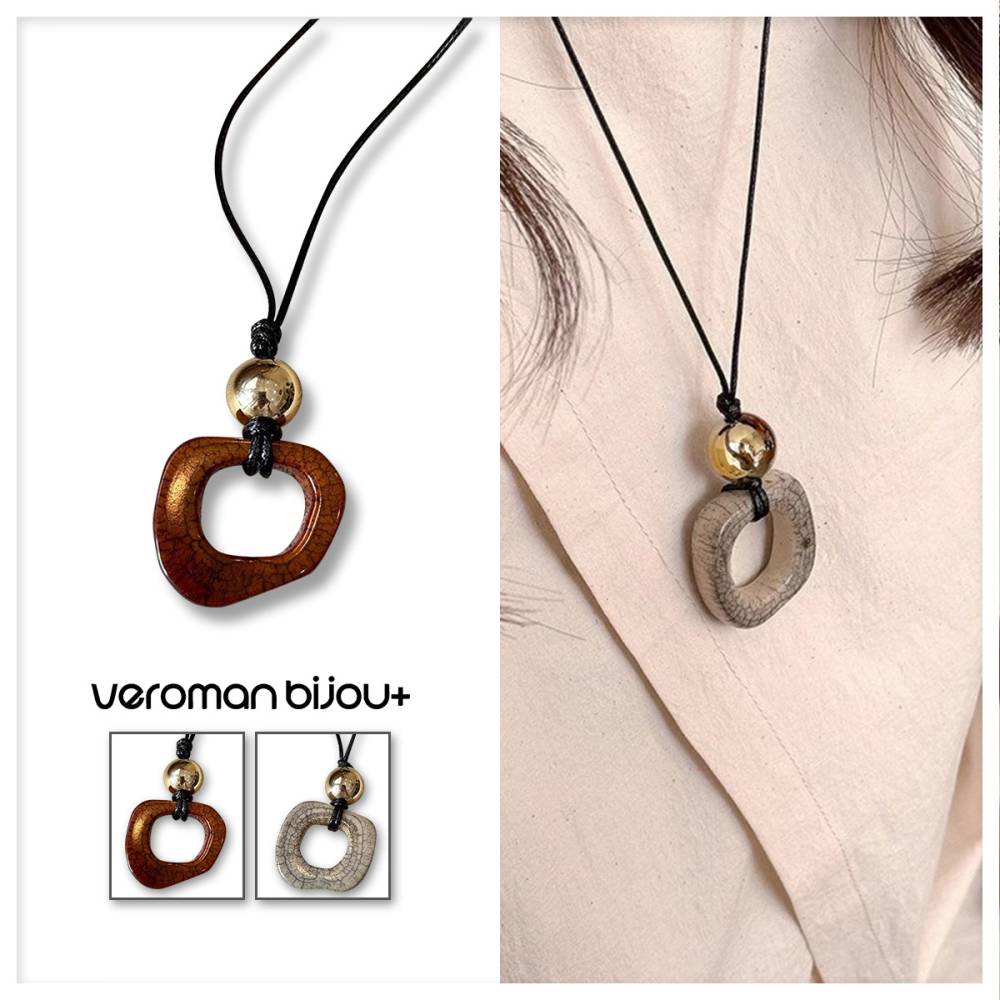 VeroMan BIJOU＋ ネックレス ロング ペンダント スクエア デザインネックレス 映える アクセ 上品 韓国ファッション 韓国アクセサリー