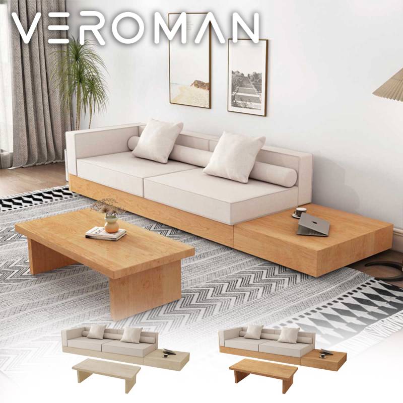 VeroMan 二人掛けソファ 木製ベース 北欧風デザイン 高密度クッション