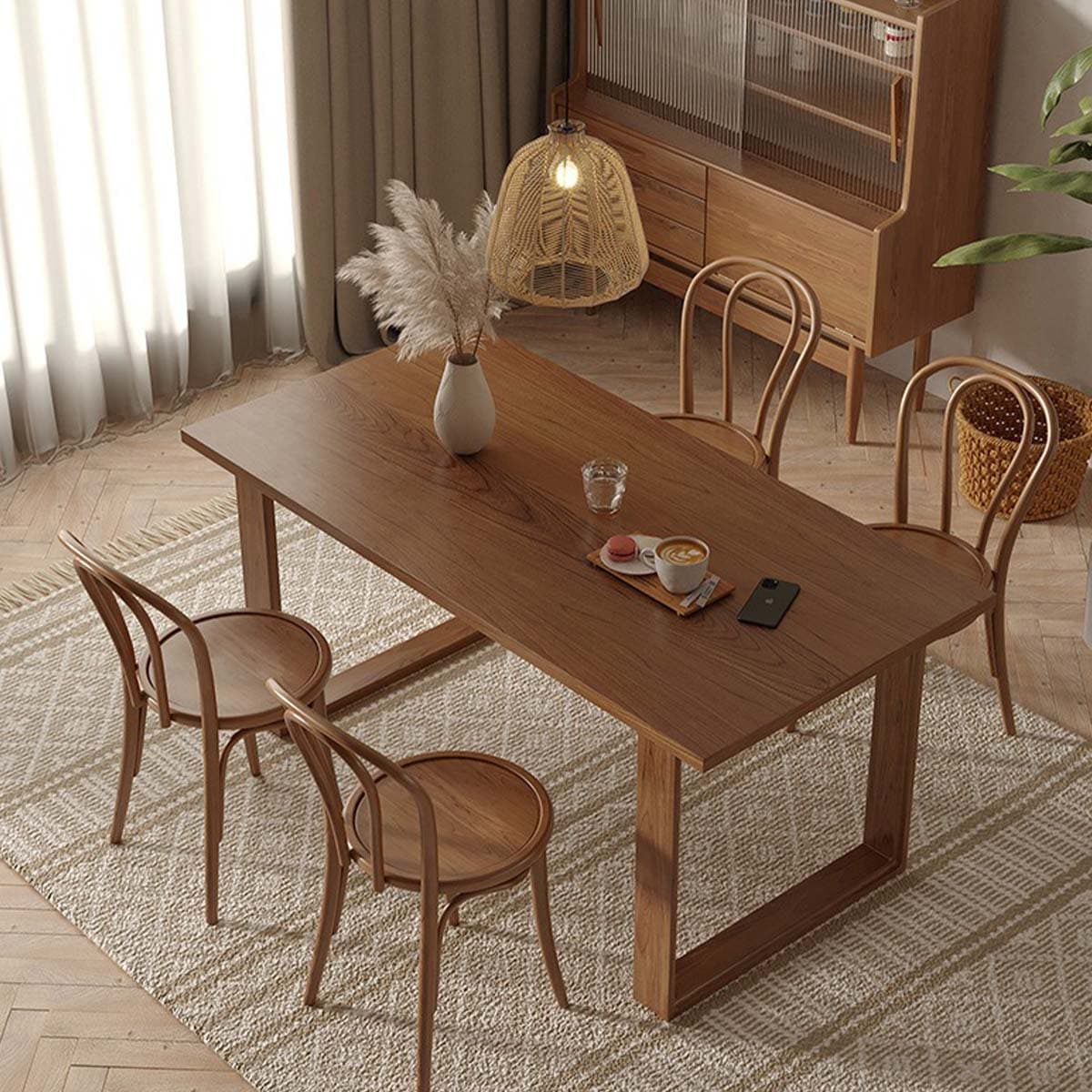 VeroMan ダイニングテーブル 北欧風シンプルデザイン 天然木松木素材