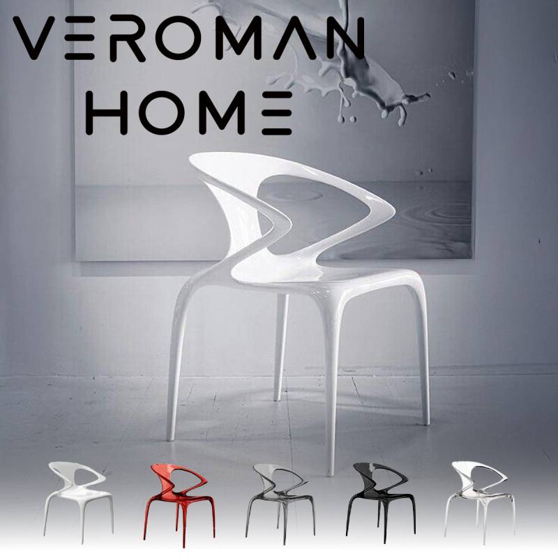 VeroMan 透明アクリルチェア ラウンジチェア 背もたれ付き クリア