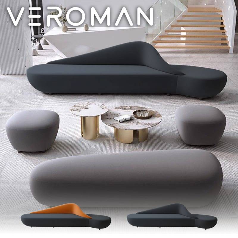 モダン曲線デザインソファ VeroMan 3人掛けソファ 曲線デザイン ホテルロビー 受付ラウンジ用
