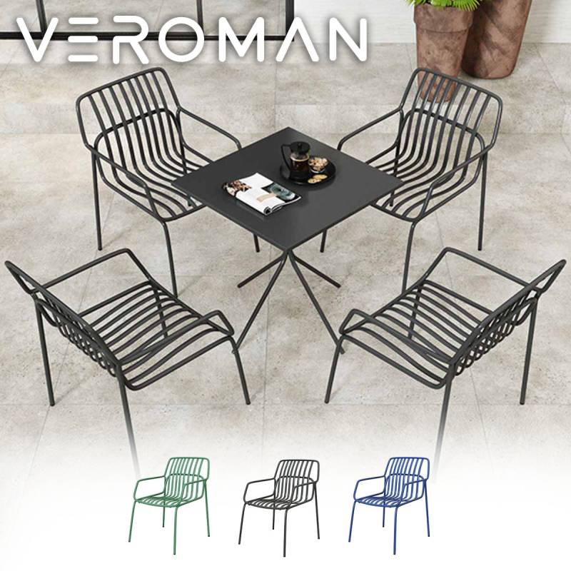 VeroMan チェア アウトドアチェア アイアンフレーム 防錆加工 カフェ風