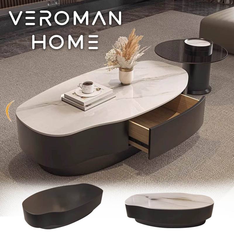 [120cm] VeroMan ローテーブル 韓国 VeroMan ローテーブル モダンデザイン 不規則フォルム メタルフレーム