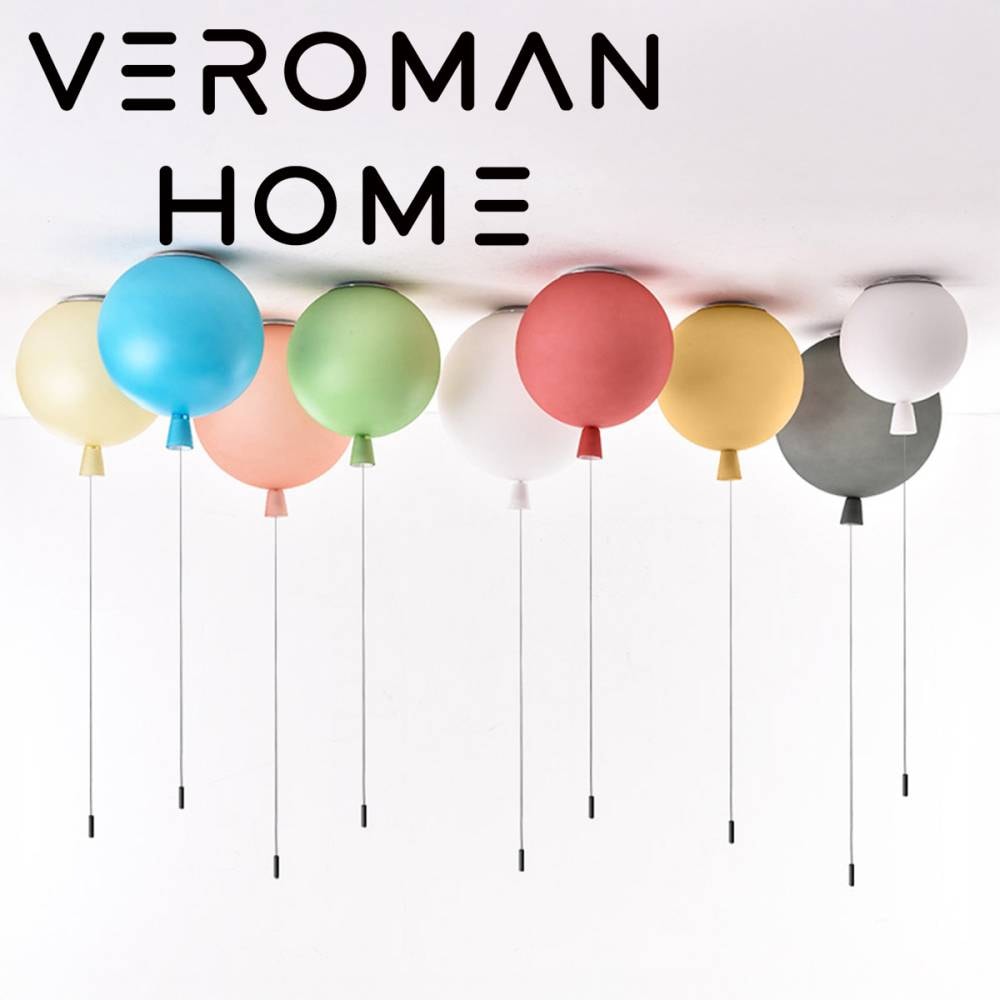 [20cm] VeroMan ライト ペンダントライト 照明 間接照明 風船 バルーン キュート シンプル モダン アンティーク レトロ マット質感 韓国インテリア ※要配線工事