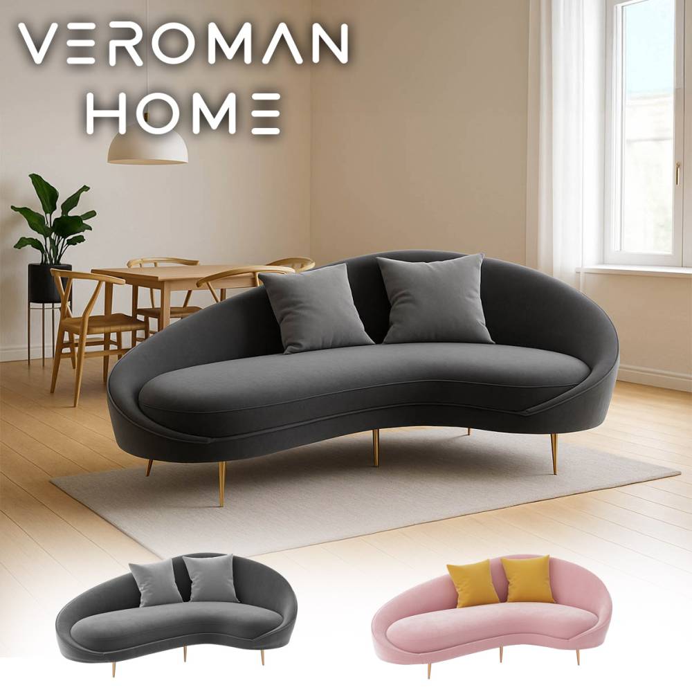VeroMan アーチ型鉄脚ソファ ネット流行デザイン 快適なリラックス空間を提供するソファ 韓国インテリア [高さ85cm×幅172cm]