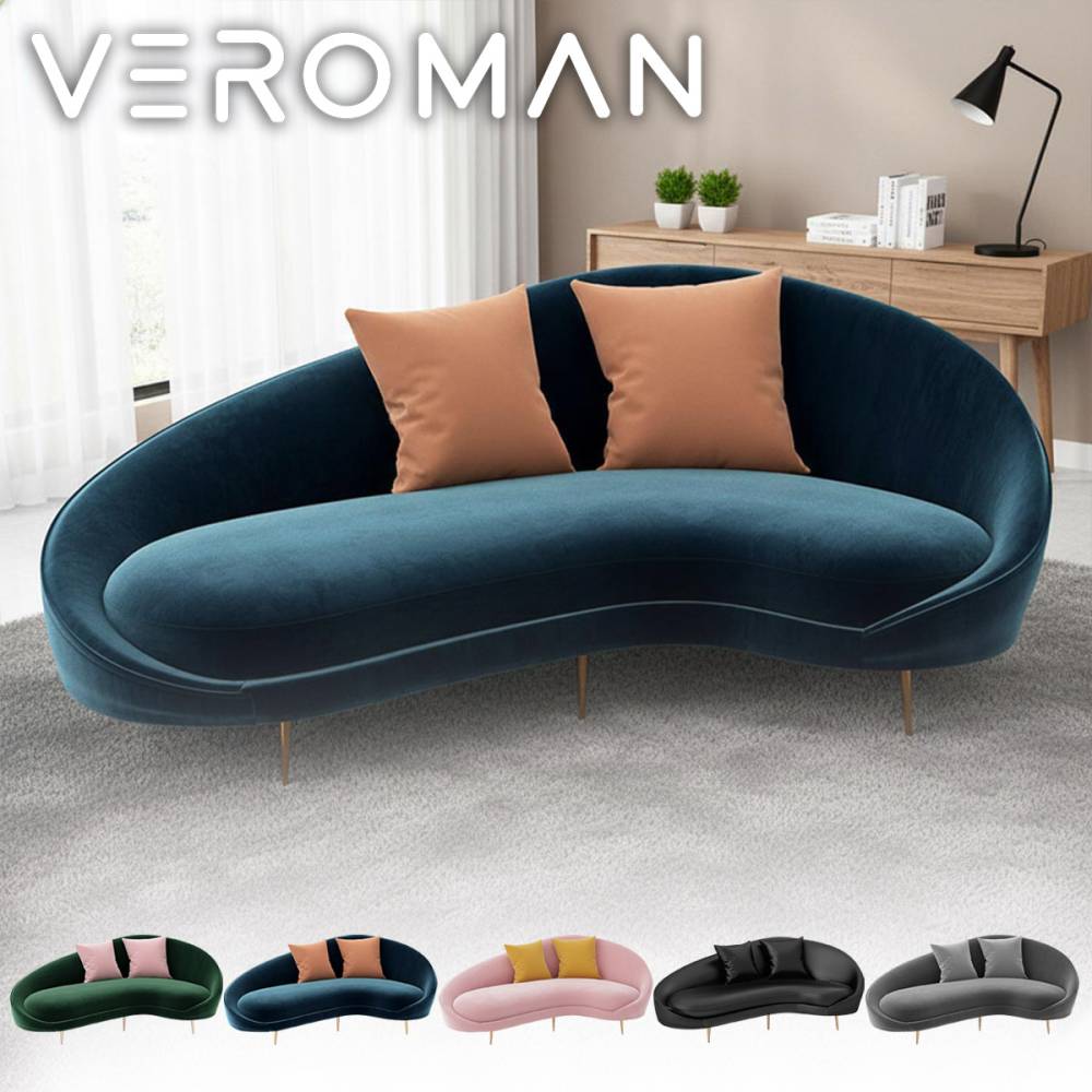 VeroMan アーチ型 曲線デザイン ソファ やわらかフォルム やさしい座り心地 快適なリラックス空間を提供するソファ 韓国インテリア [高さ85cm 幅172cm]
