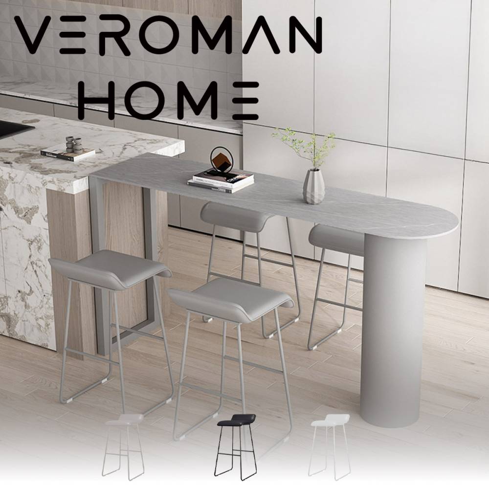 VeroMan 軽ラグジュアリー風 バーチェア 2脚セット 小スペース対応 カフェ・ミニバー風 おしゃれな省スペース家具 韓国インテリア [高さ75cm×幅47cm]