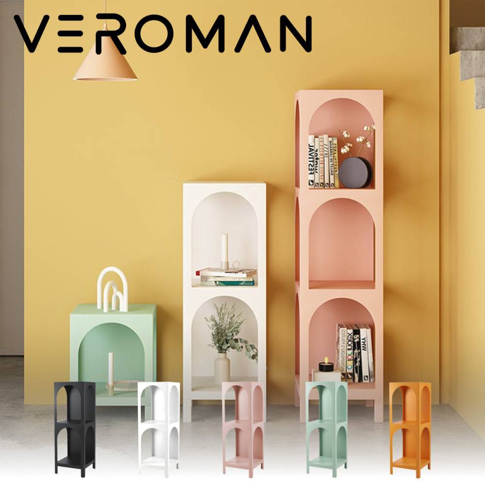 VeroMan アーチ型メタルラック 2段収納棚 多機能ディスプレイシェルフ 韓国インテリア [高さ115cm×幅40cm]