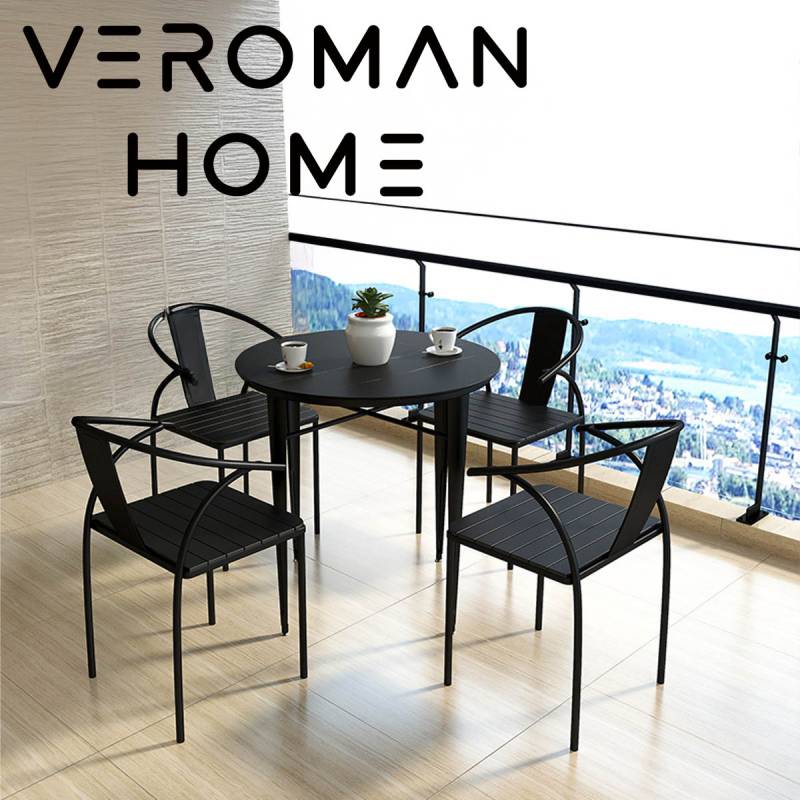 テーブルセット] VeroMan アウトドアテーブルセット 岩板テーブル