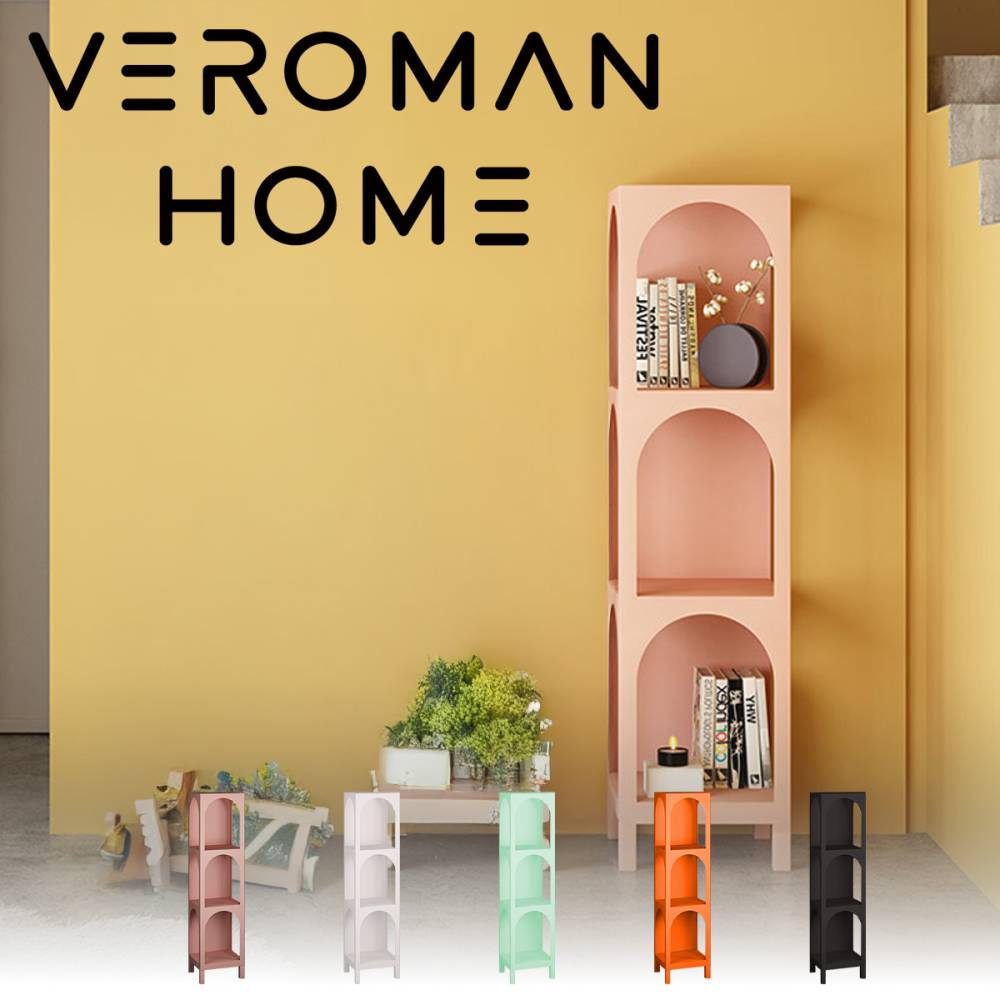 VeroMan 金属シェルフ 多機能収納ラック 書棚 花台 サイドテーブル コーナーキャビネット ワインラック ディスプレイラック 韓国インテリア [高さ160cmx幅40cm]