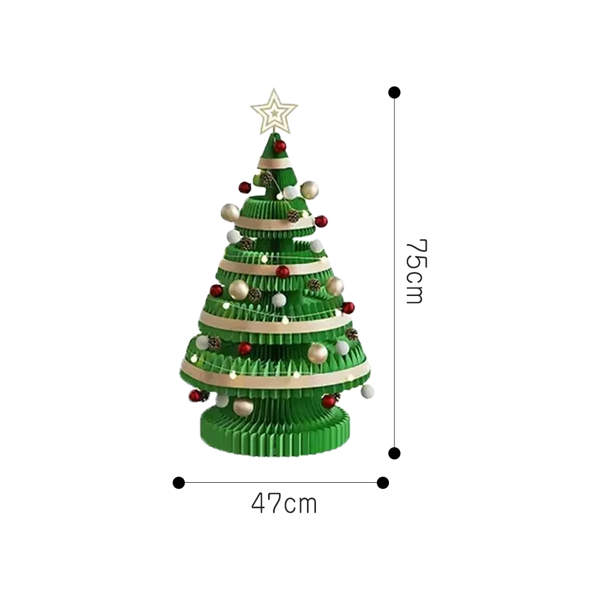 75cm] VeroMan クリスマスツリー 折りたたみ紙製クリスマスツリー