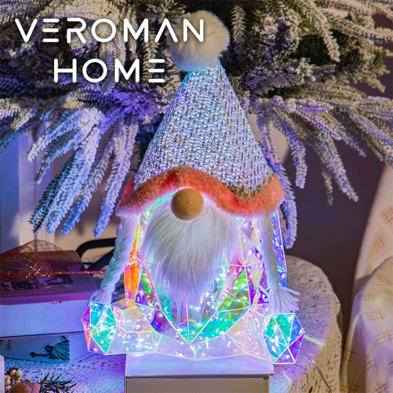 VeroMan クリスマス サンタクロース 発光オブジェ イルミネーション 装飾 卓上 飾り 置物 プレゼント ギフト 韓国インテリア [高さ41cm]