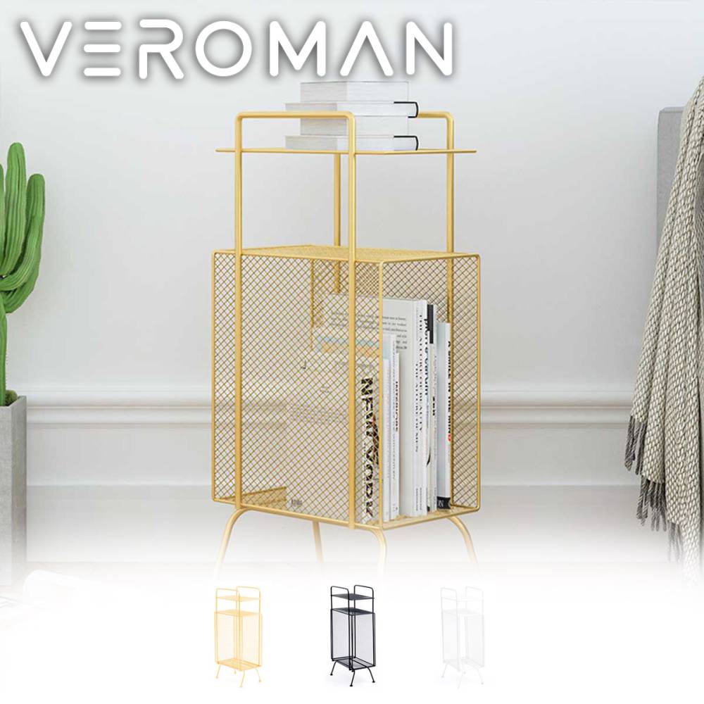 VeroMan マガジンラック 絵本 新聞 ブックシェルフ ソファサイド収納 バルコニー収納 鉄製 シンプル クリエイティブ 韓国インテリア [高さ70cm×幅20cm]