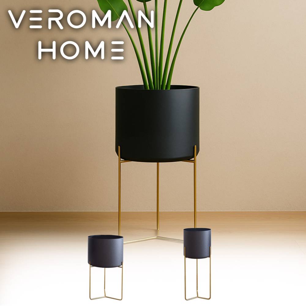VeroMan フラワースタンド プランタースタンド 観葉植物ラック 室内 屋外兼用 モダンデザイン 韓国インテリア [高さ55cm×幅19.3cm / 高さ50.5cm×幅29.5cm]