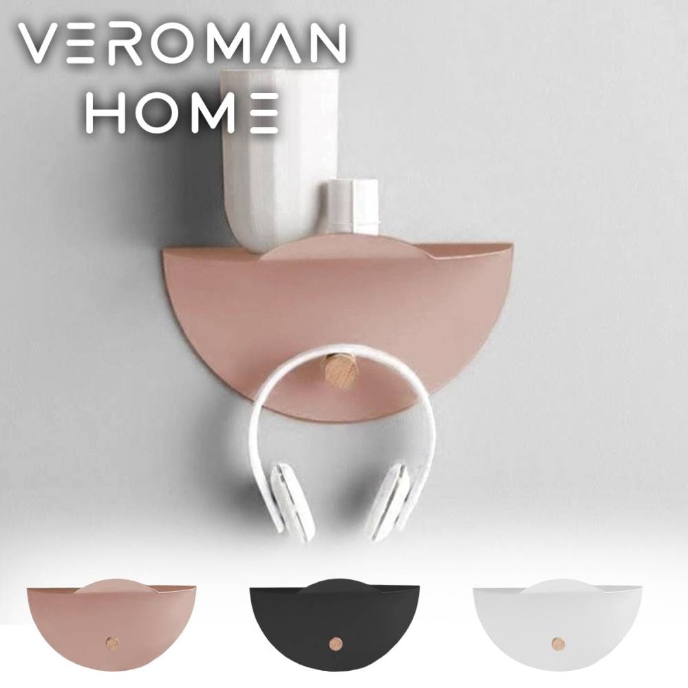 VeroMan 壁掛け収納ラック アイアンウォールシェルフ モダンデザイン 壁面インテリア飾り棚 シンプル収納ラック 韓国インテリア [高さ20cm×幅35cm]