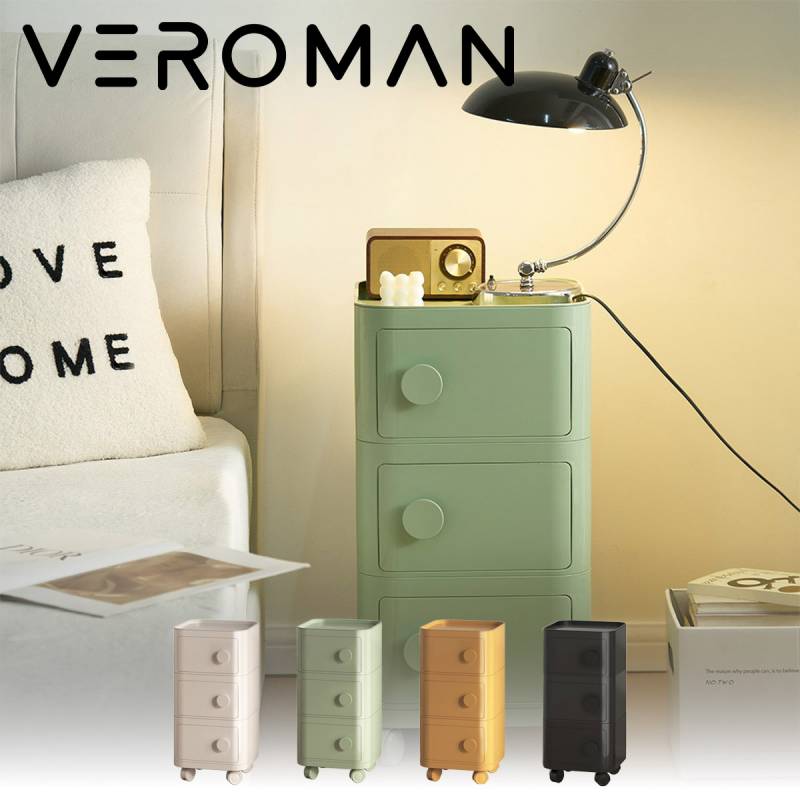 VeroMan ラック ワゴン キャスター付き 収納 韓国インテリア VeroMan キャスター付き 収納ワゴン 3段 引き出しタイプ コンパクト