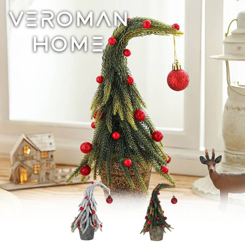 25cm] VeroMan クリスマスツリー 卓上 クリスマスミニツリー 雪付き