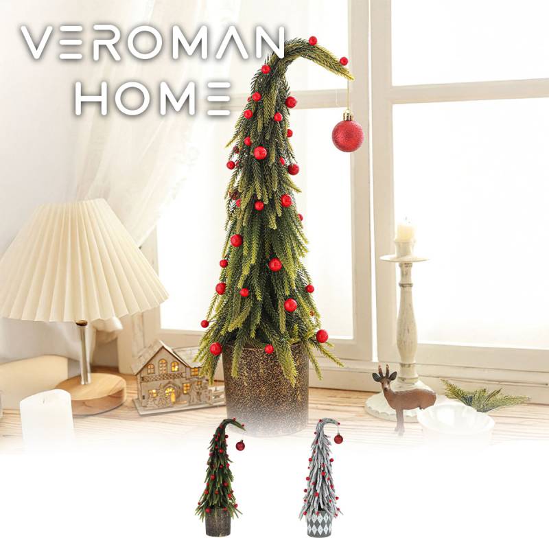 47cm] VeroMan クリスマスツリー 卓上 クリスマスミニツリー 雪付き