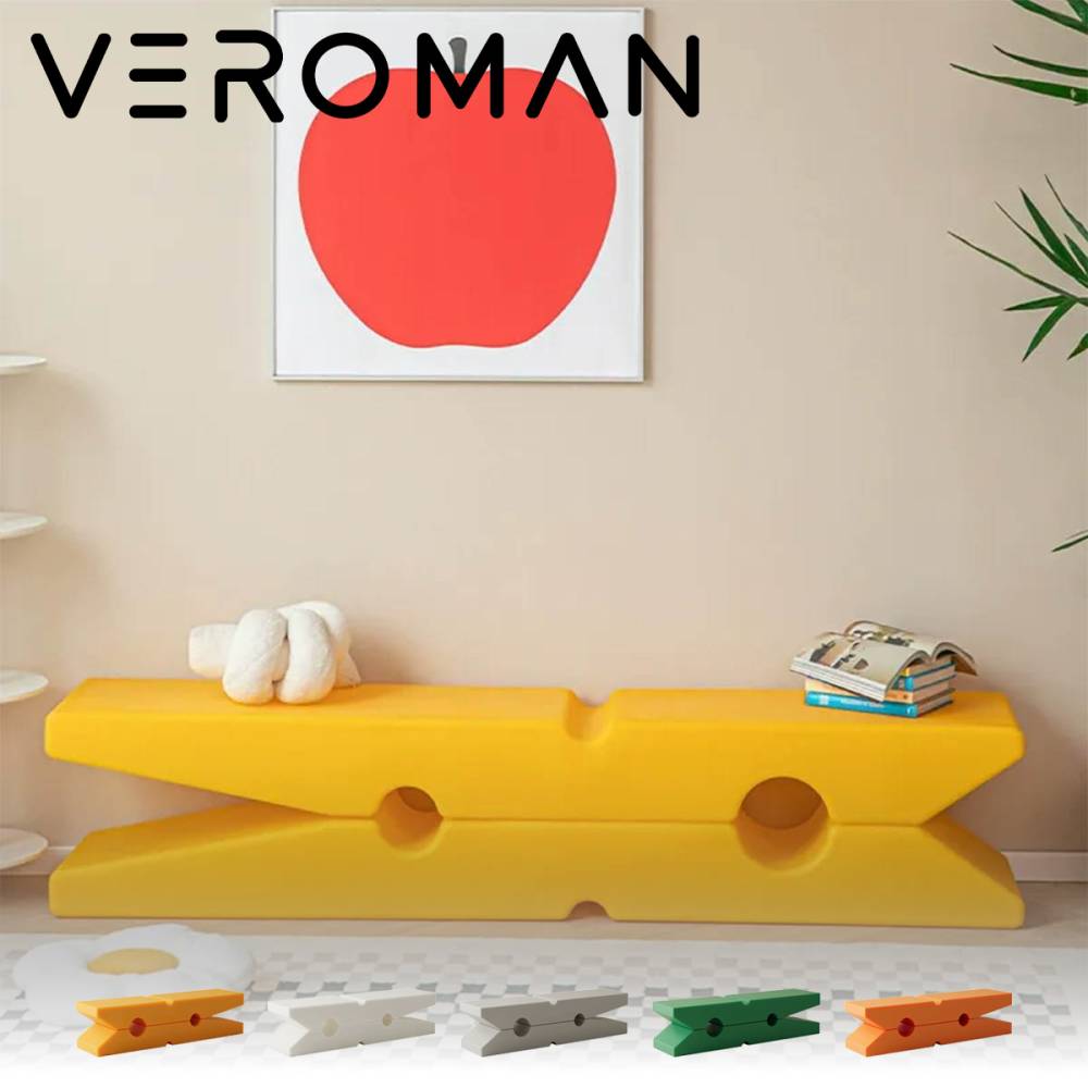 VeroMan ロースツール プラスチック 小型ベンチ 子ども用 玄関スツール シンプルデザイン モダン 家庭用 茶几スツール 韓国インテリア [高さ30cmx幅119cm]