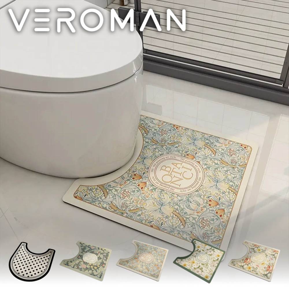 [40x80cm] VeroMan マット 浴室用吸水マット バスマット トイレマット 速乾 滑り止め 家庭用 洗面所 足元マット 衛生的 ソフトマット 韓国インテリア