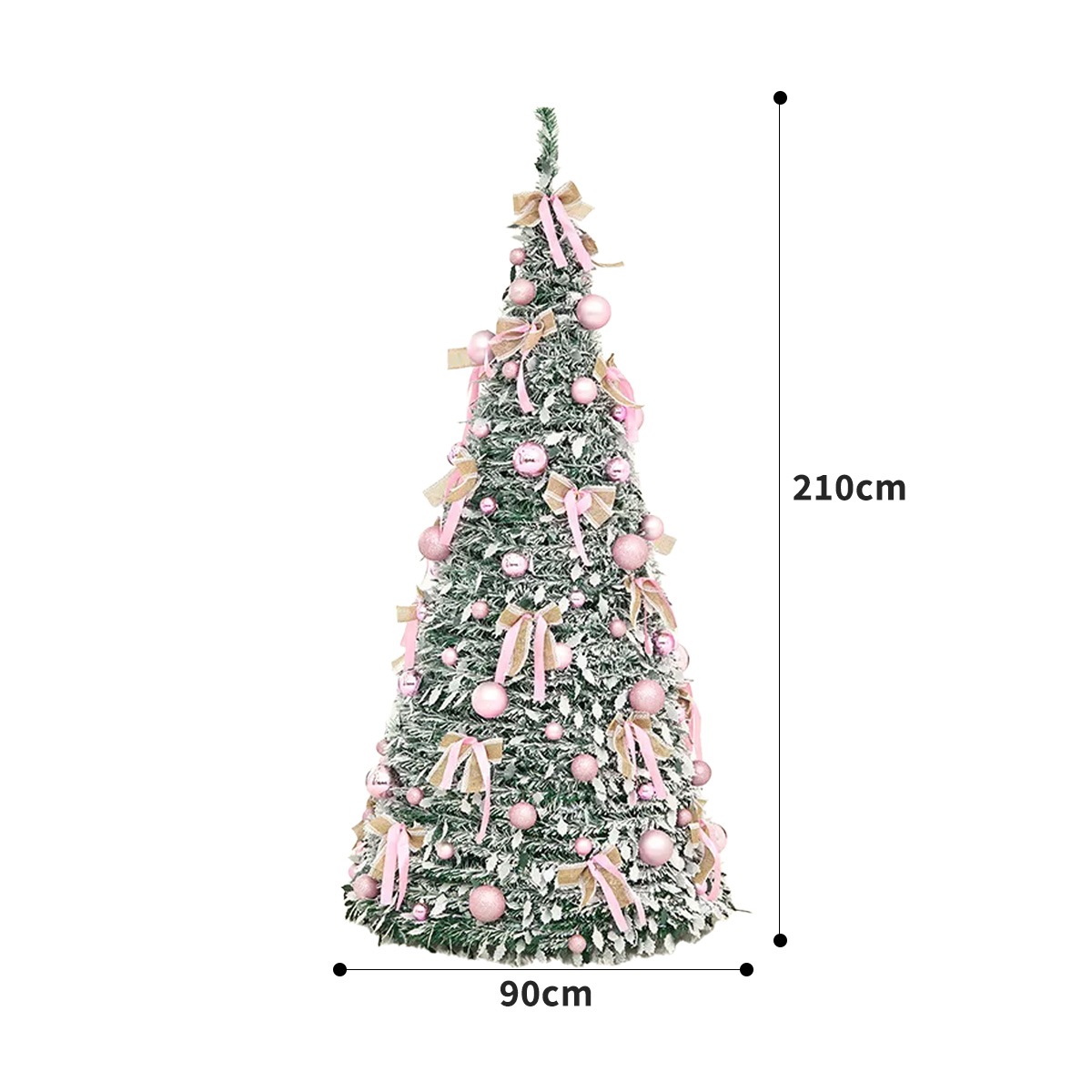 210cm] VeroMan クリスマスツリー 伸縮式 折りたたみ 室内用 おしゃれ