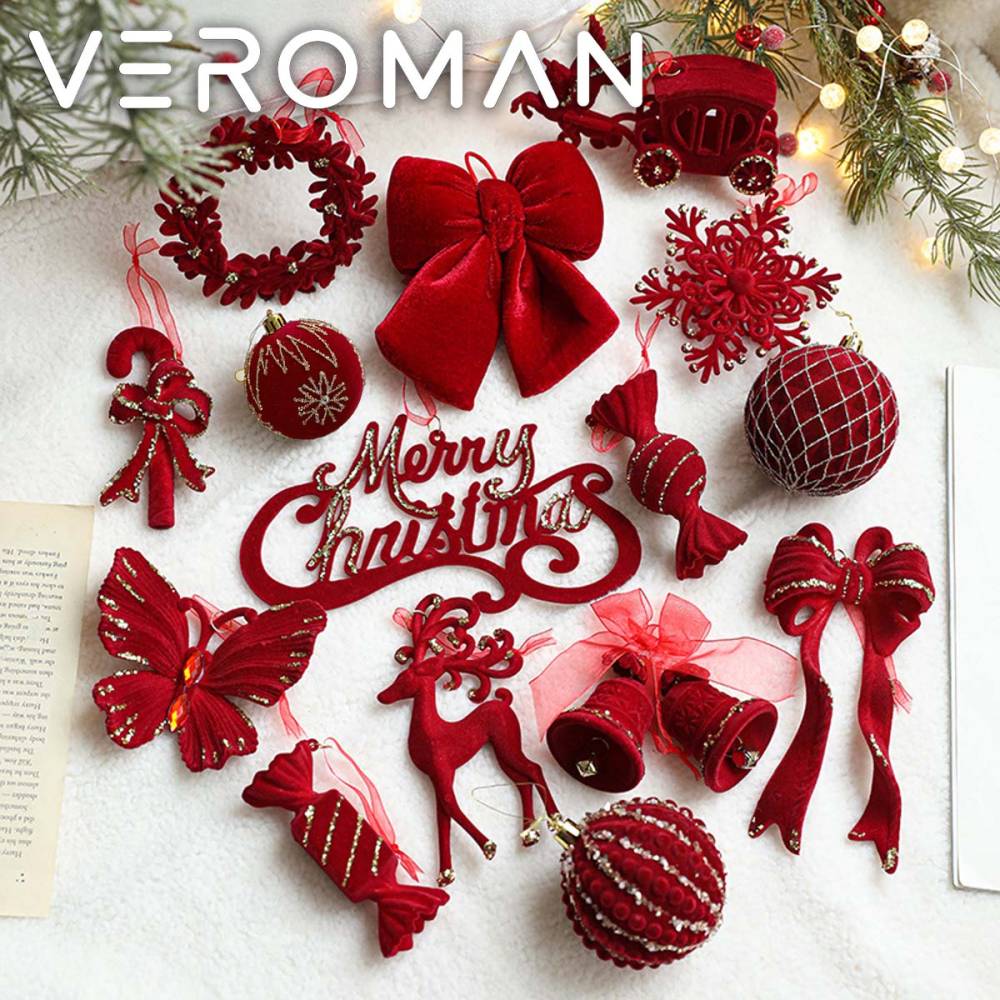 [15点入り] VeroMan クリスマス セット 雪の結晶 オーナメント 吊り下げ 装飾 かわいい ツリー飾り 雰囲気アップ 冬 デコレーションセット 韓国インテリア