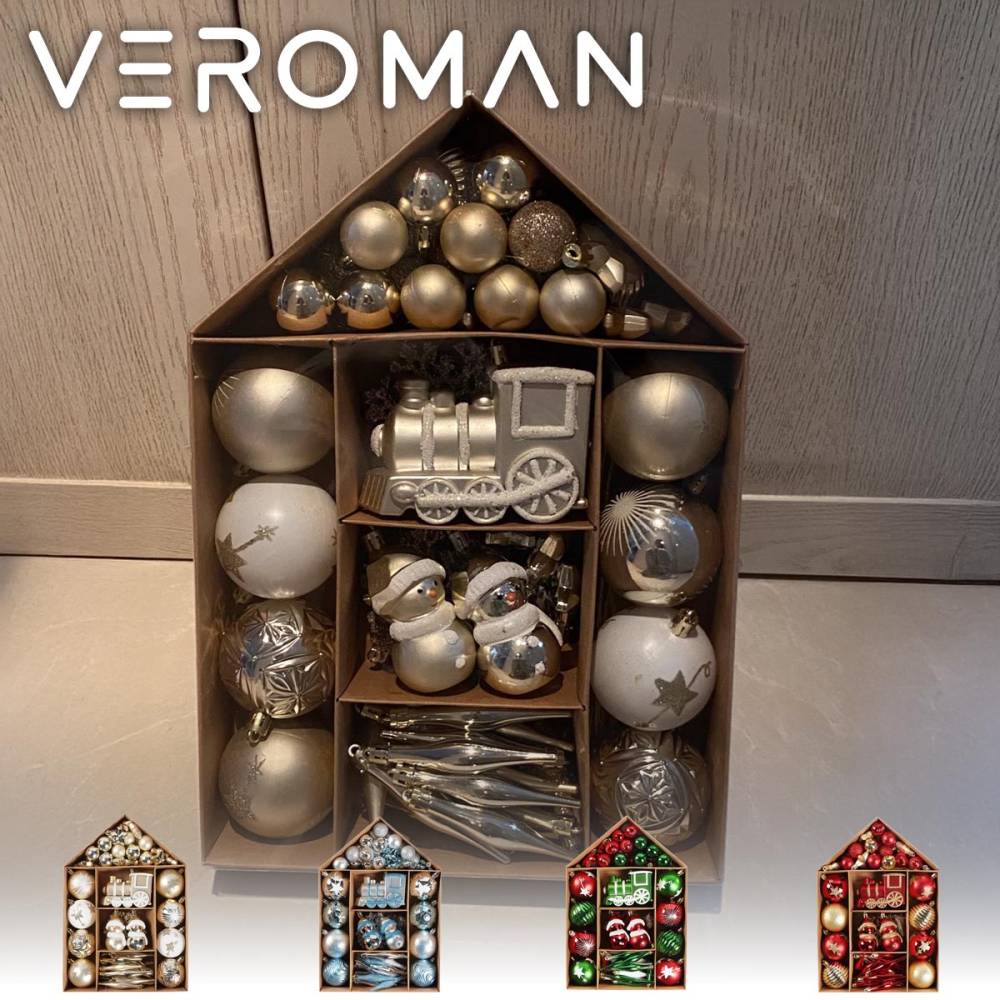 VeroMan 70個セット クリスマス オーナメント ボール ツリー飾り キラキラ おしゃれ クリスマスデコレーション ギフト パーティー 韓国インテリア