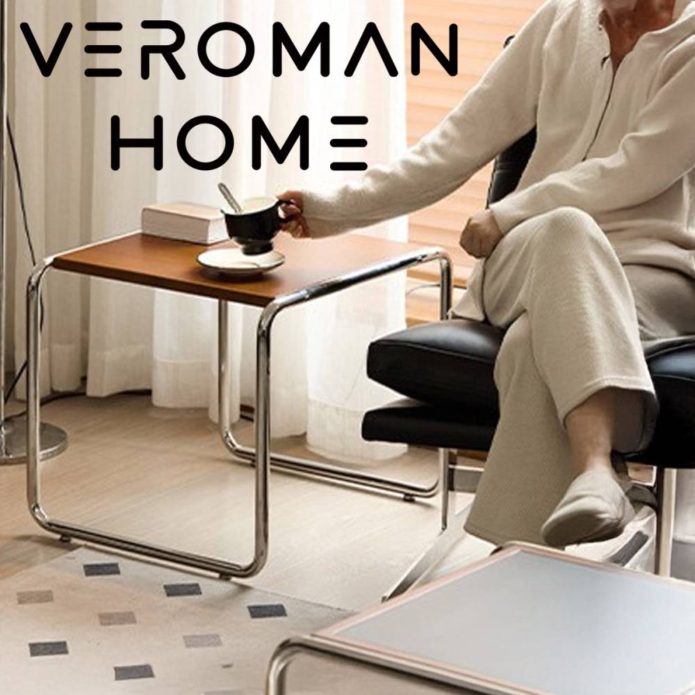 VeroMan サイドテーブル ベッドサイドテーブル ナイトテーブル ソファ横テーブル シンプルデザイン モダン 韓国インテリア[幅54cm×奥行48cm×高さ45cm]