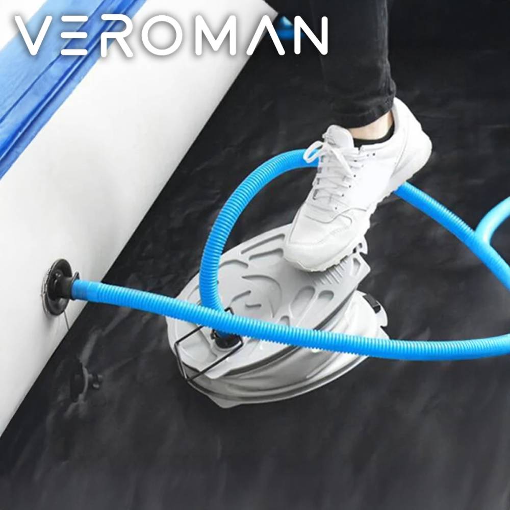 VeroMan 大型 フットポンプ 空気入れ 空気抜き兼用 9インチ ボート 浮き輪 カヤック ゴムボート用 アウトドア ポータブル