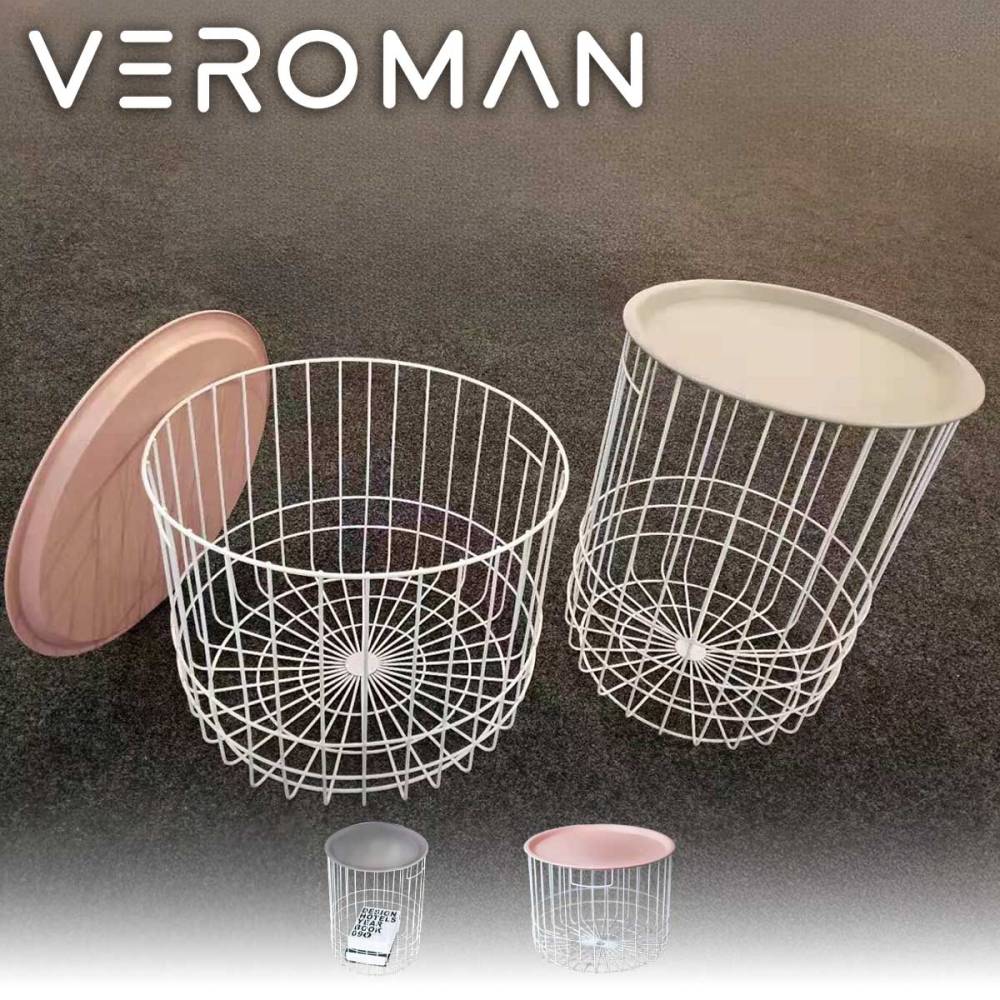 VeroMan サイドテーブル 収納機能付き 多機能コーヒーテーブル リビング収納 小物整理 おしゃれ収納 小型サイドデスク モダン シンプル  韓国インテリア