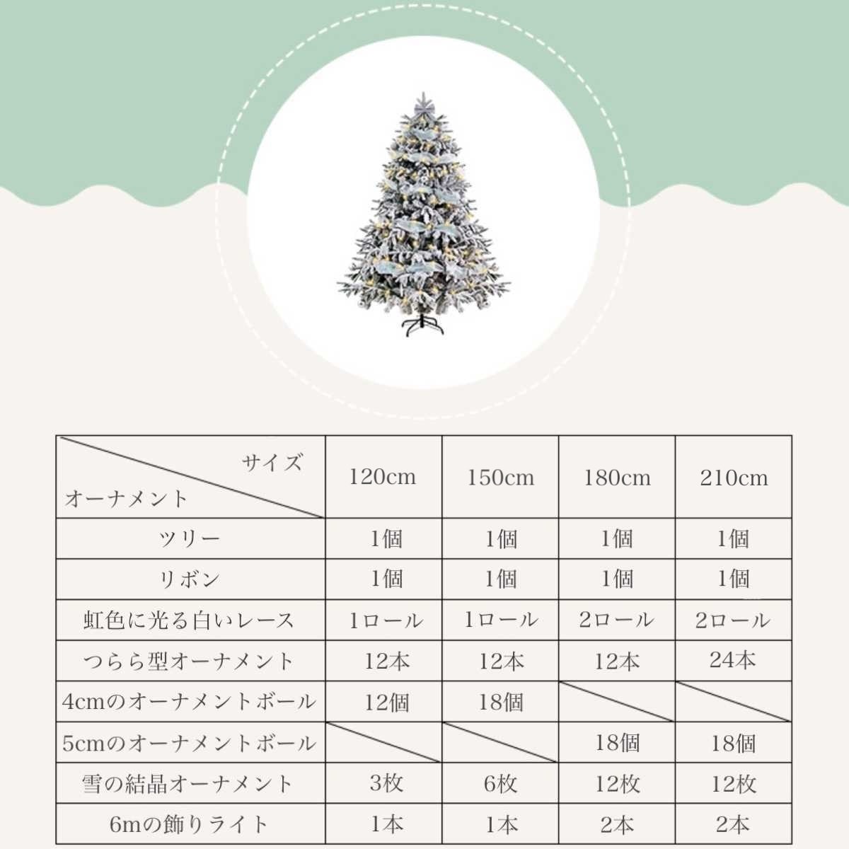 180cm] VeroMan スノーフロック クリスマスツリー 雪化粧 もみの木