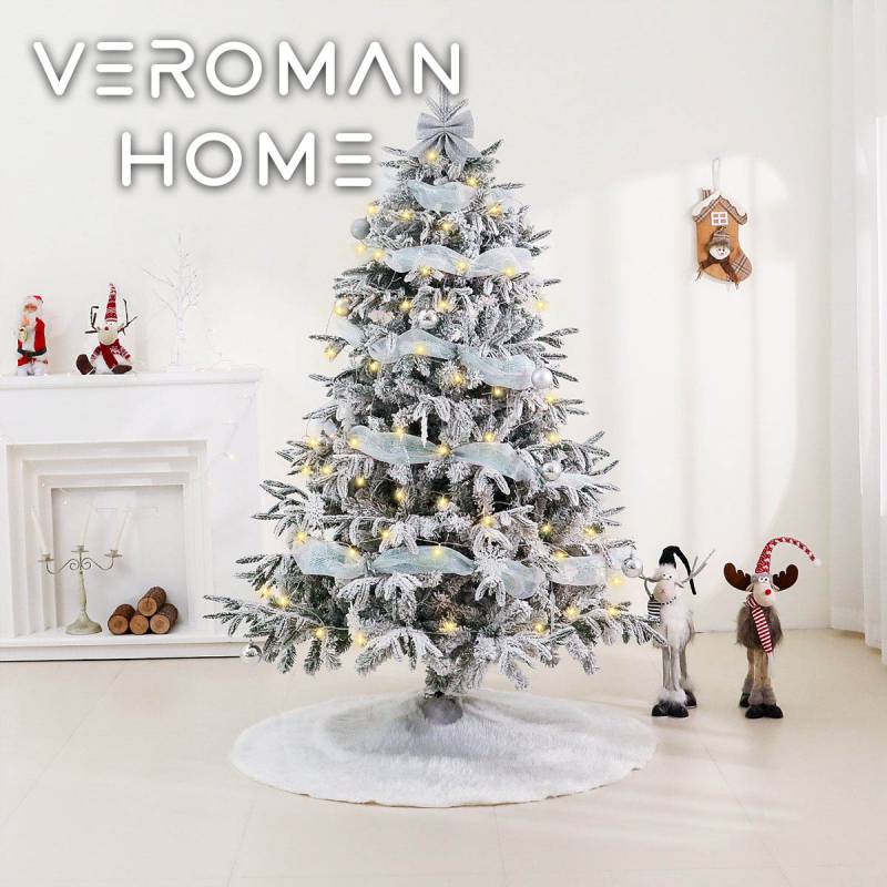 クリスマスツリー 180cm ワイド スノー 180cm] VeroMan スノーフロック クリスマスツリー 雪化粧 もみの木