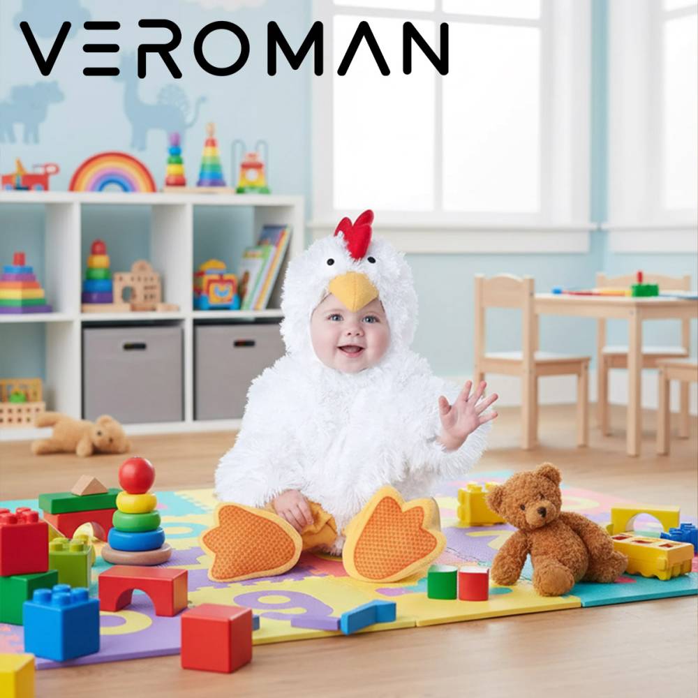 VeroMan ベビー にわとり コスチューム 干支（酉） 連体衣 帽子 シューズ 3点セット 着ぐるみ ハロウィン 仮装 コスプレ 赤ちゃん チキン 韓国ベビー服