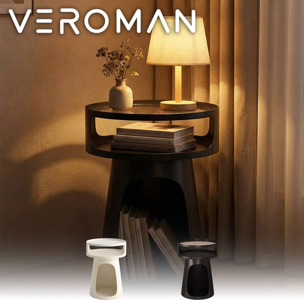 VeroMan サイドテーブル 人とペットが共用できる 猫用ハウス・ベッド一体型 クリームカラー リビング・寝室用 小型ペット対応 韓国インテリア [40x40x54cm]