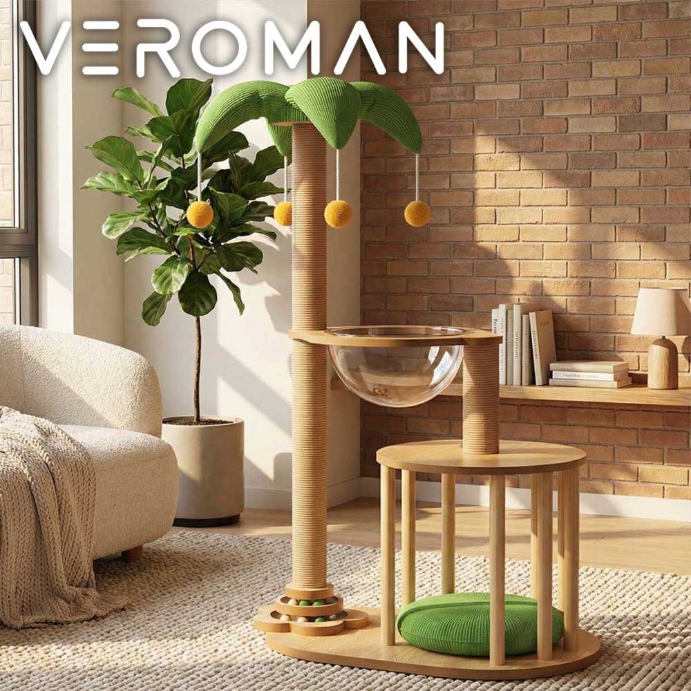 VeroMan キャットタワー 猫ベッド一体型 宇宙カプセルデザイン 家用 猫爪とぎ付き 猫ジャンプ台 キャットツリー 猫おもちゃ 韓国インテリア
