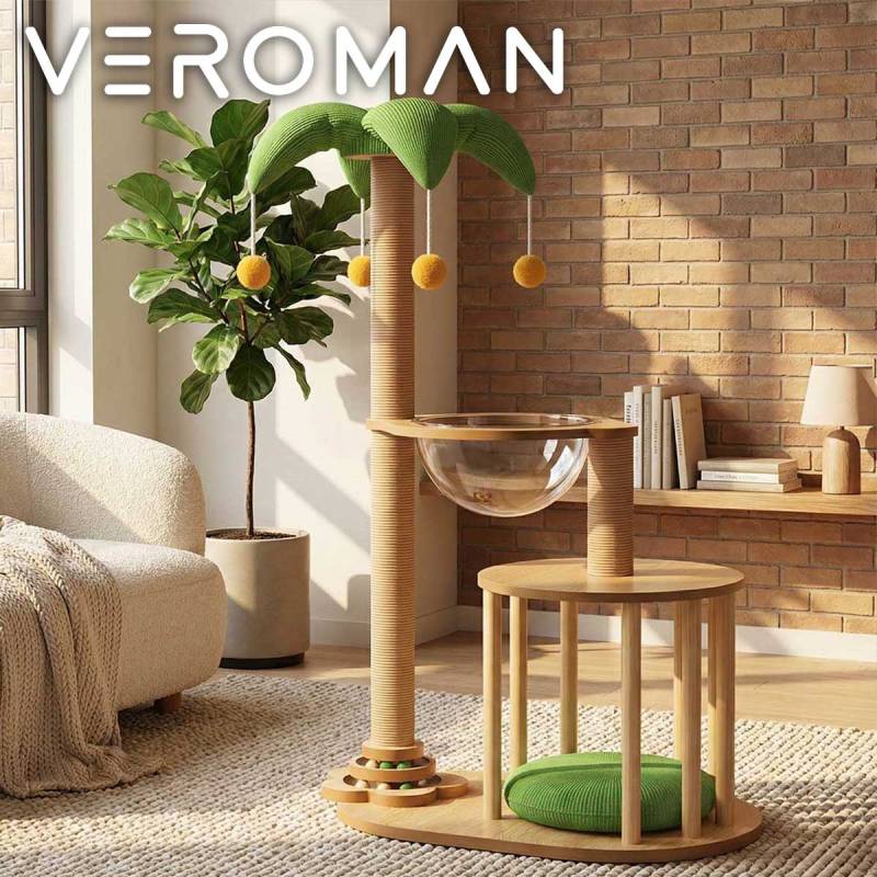 VeroMan キャットタワー 猫ベッド一体型 宇宙カプセルデザイン 家用 猫
